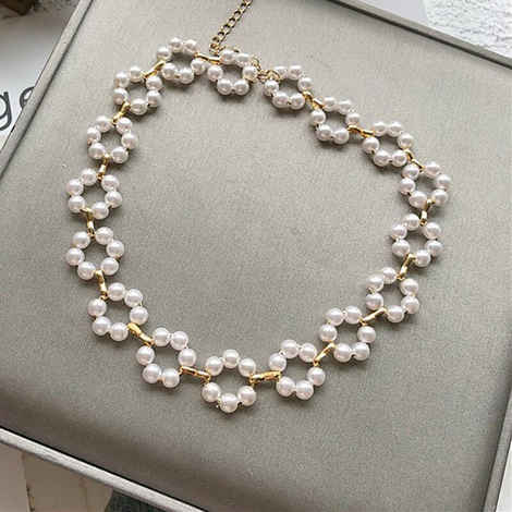 Buy Jewels Galaxy Gold Plated Pearl Studded Necklace For Women/Girls - Purplle