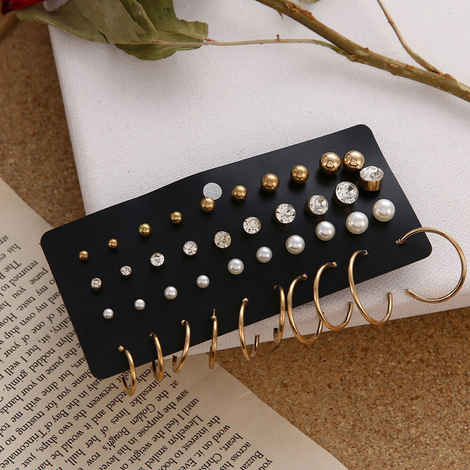 Buy Jewels Galaxy Set of 20 Gold-Plated Earrings - Purplle