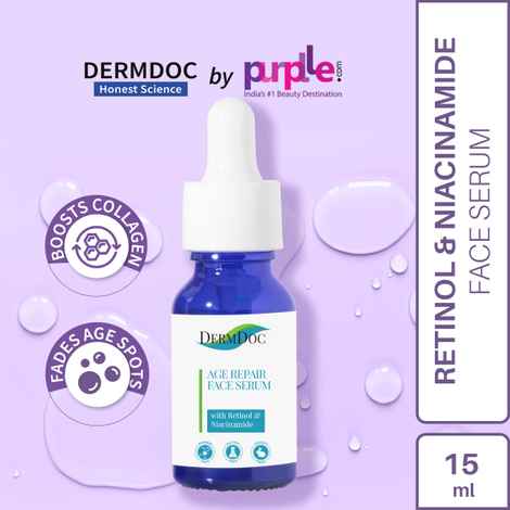 Buy DermDoc by Purplle Age Repair Face Serum with Retinol & Niacinamide (15ml) | retinol serum, face serum for all skin type | anti aging serum | night face serum | anti aging serum - Purplle