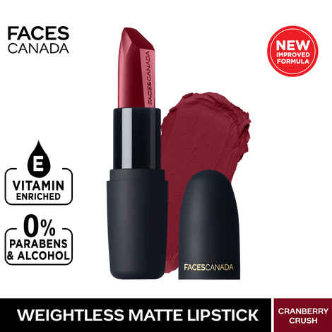 Buy Faces Canada Weightless Matte Finish Lipstick Cranberry Crush P10 (4.5 g) - Exclusively on Purplle - Purplle