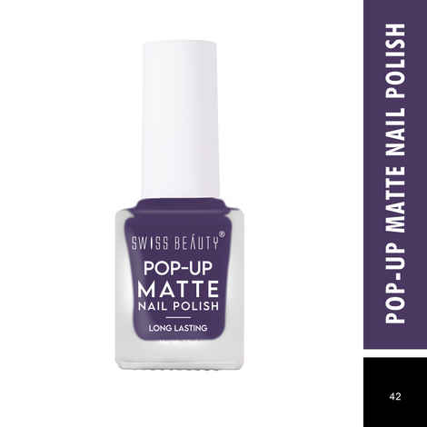 Buy Swiss Beauty POP-UP Matte Nail Polish 42 Purple (10 ml) - Purplle