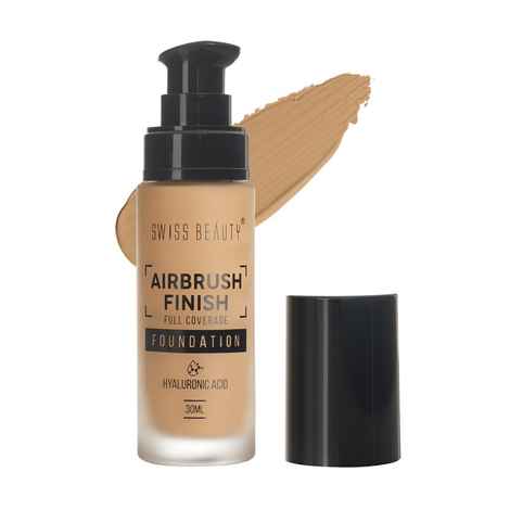 Buy Swiss Beauty Airbrush Finish Full Coverage Foundation Golden Beige (30 ml) - Purplle