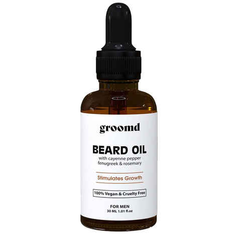 Buy Groomd Beard Growth Oil with Cayenne Pepper, Fenugreek & Rosemary Stimulates Beard Growth Hair Oil (30 ml) - Purplle