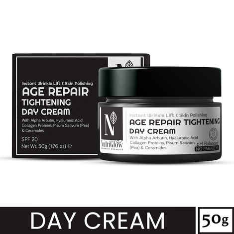 Buy NutriGlow Advanced Organics Age Repair Tightening Day Cream For Skin Polishing (50 g) - Purplle