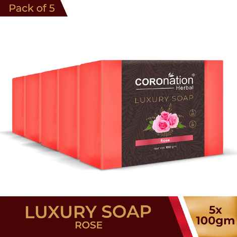 COROnation Herbal Pink Rose Luxury Soap - 100 gm X 5 ( Pack of 5 )