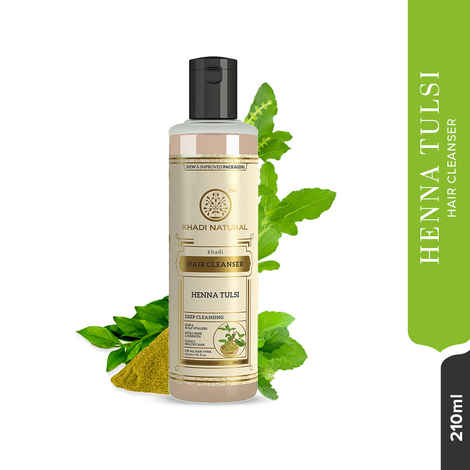 Buy Khadi Natural Ayurvedic Henna Tulsi Hair Cleanser (210 ml) - Purplle