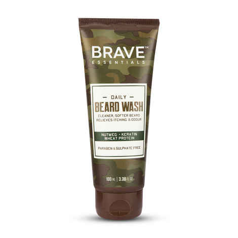 Buy Brave Essentials Daily Beard Wash | 100 ml | Cleaner, Softer Beard; Relieves Itching and Odour - Purplle