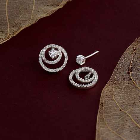 Buy Hiara Jewels Encircle Solitaire Twin Rhodium Studs in 925 Sterling silver - Purplle