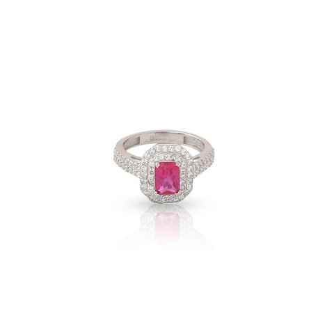 Buy Hiara Jewels Red Double Halo CZ studded Solitaire Rhodium Ring in Sterling 925 Silver - Purplle
