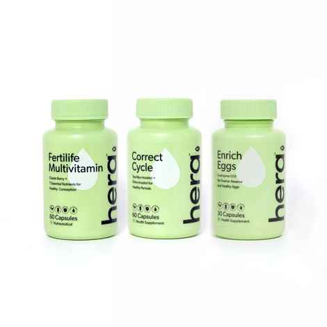 Buy Hera Fertility Care Bundle - Fertilife Multivitamin + Energy Ova + Correct Cycle - Purplle