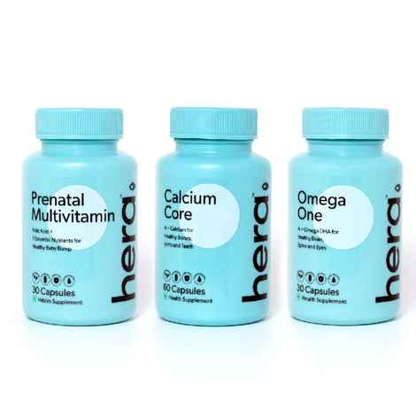 Buy Hera Pregnancy Care Bundle - Prenatal Multivitamin + Calcium Core + Omega One - Purplle