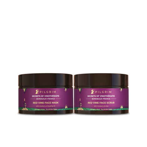Buy Pilgrim Vino Skin Polishing Kit| Deep Cleansing, Boosts Circulation (Pack of 2) - Purplle