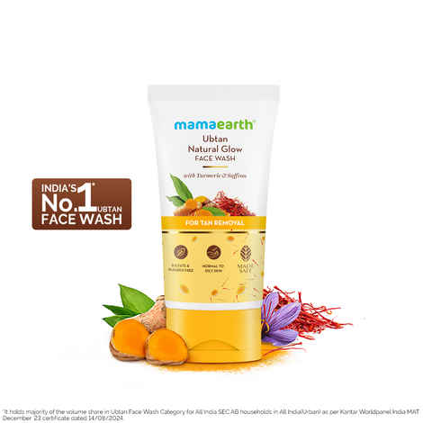 Mamaearth Ubtan Face Wash with Turmeric & Saffron for Tan Removal - 150 ml