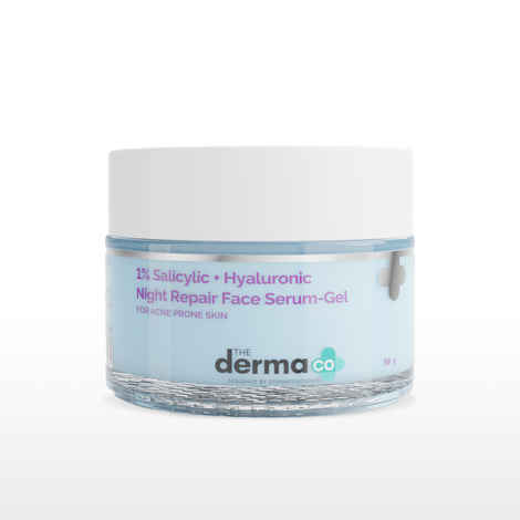 Buy The Derma Co.1% Salicylic + Hyaluronic Night Repair Face Serum-Gel for Acne-Prone Skin (50 g) - Purplle