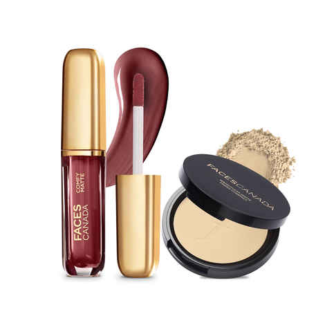 Buy Faces Canada Lip & Face Combo - Note To Self + Weightless Compact (Natural) - Purplle