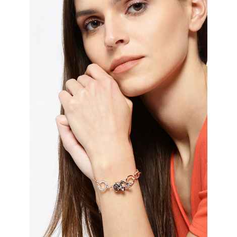 Buy YouBella Black Rose Gold-Plated Animal Shaped Link Bracelet - Purplle