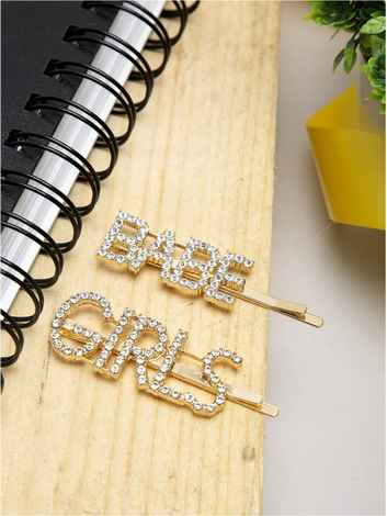 Buy YouBella Women Set of 2 Gold-Toned Embellished Bobby Pins - Purplle