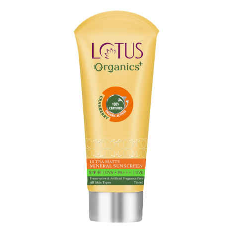 Buy Lotus Organics+ Ultra Matte Mineral Sunscreen | Water Resistant & Sweat resistant | SPF 40 | PA+++ | 100g - Purplle