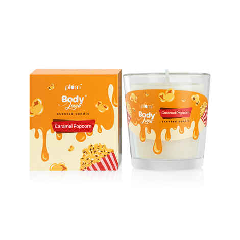 Buy Plum BodyLovin' Caramel Popcorn Scented Candle | Long-lasting Fragrance | Evenly Melting Wax - Purplle