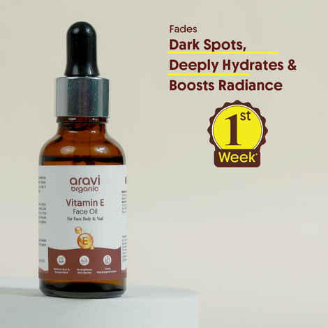 Buy Aravi Organic Vitamin E Oil for Face | Best Oil for Face, Body & Nails | Enriched with Vegetable Vitamin E | Nourishes & Repairs Damaged Skin | For Soft & Healthy Skin – 30 ml - Purplle