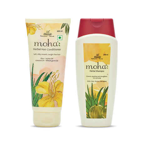 Buy moha: Sulfate-Free Herbal Shampoo 200ml & moha: Herbal Hair Conditioner 100ml - Purplle