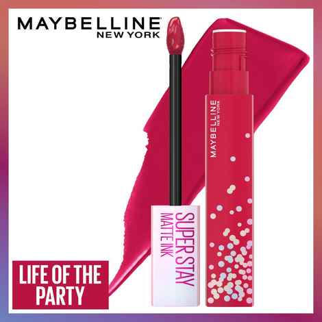 Buy Maybelline New York Super Stay Matte Ink Liquid Lipstick, 390 Life of the Party | Birthday Collection | 16 HR, Long Lasting Lipstick - Purplle