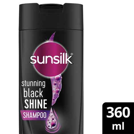 Buy Sunsilk Stunning Black Shine Shampoo, With Amla+Oil, Pearl Protein & Vitamin E For Long Lasting Shine, 360 ml - Purplle