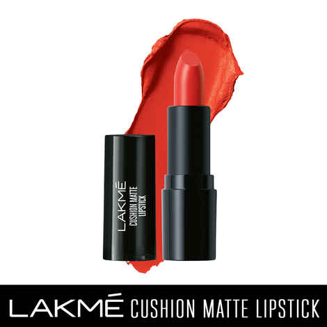 Buy Lakme Cushion Matte Lipstick, Orange Rush (4.5 gm) - Purplle