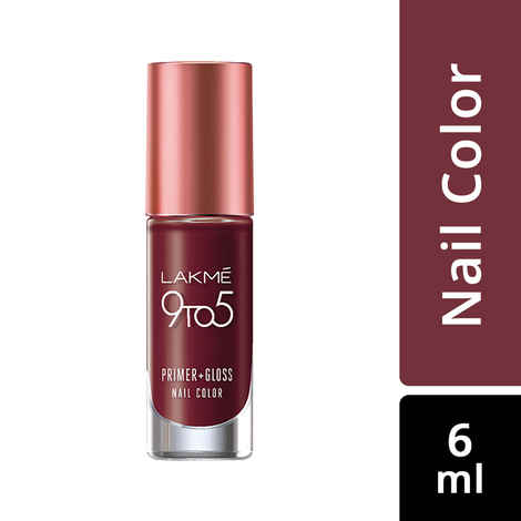 Buy Lakme 9 To 5 Primer + Gloss Nail Color - Mulberry Bush (6 ml) - Purplle