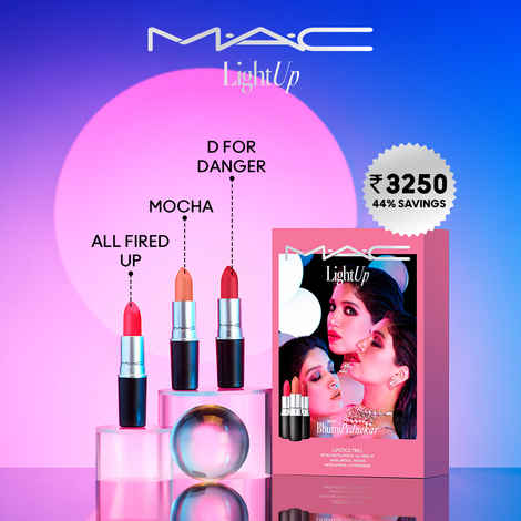 Buy MAC Cosmetics Light Up with Bhumi Pednekar LIPSTICK TRIO - 3g + 3g + 3g - Purplle