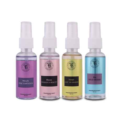 Fragrance & Beyond Fragrance Mist Combo/ Set of 4/ 50ml Each/ No Gas/ Long Lasting Freshness