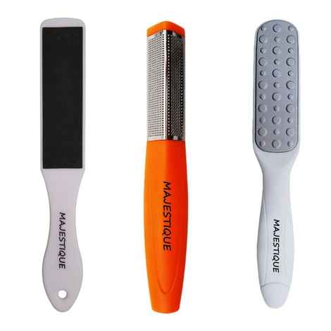 Buy Majestique Foot Care Set 3Pcs - Double Sided Foot Files, Heel Rasp for Foot Scrapper - Color May Vary - Purplle