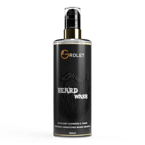 Buy Grolet Men's Refreshing Beard Wash Shampoo For Cleaning Beard (100 ml) - Purplle