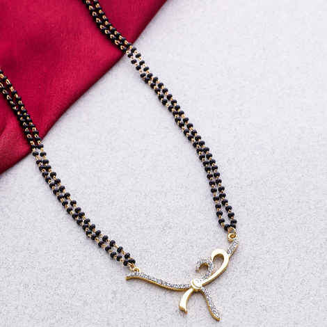 Buy Estele Black Gold-Plated Twisted Knot Mangalsutra Necklace - Purplle