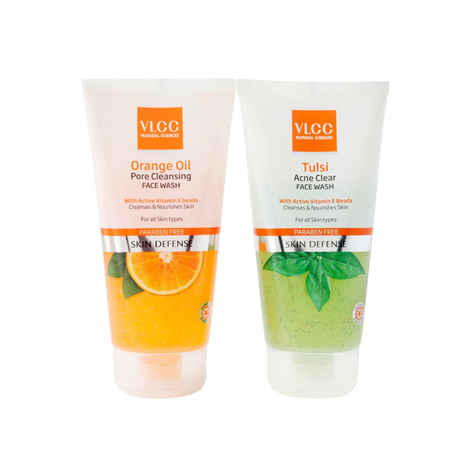 Buy VLCC Tulsi Face Wash (150 ml) + Orange Oil Face Wash Free (150 ml) - Purplle