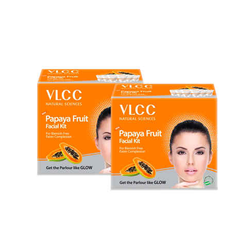 Buy VLCC Papaya Fruit Facial Kit (60 g) - Pack of 2 - Purplle