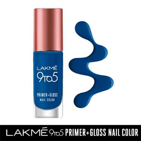 Buy Lakme 9 to 5 Primer + Gloss Nail Colour, BlueOcean, 6ml - Purplle