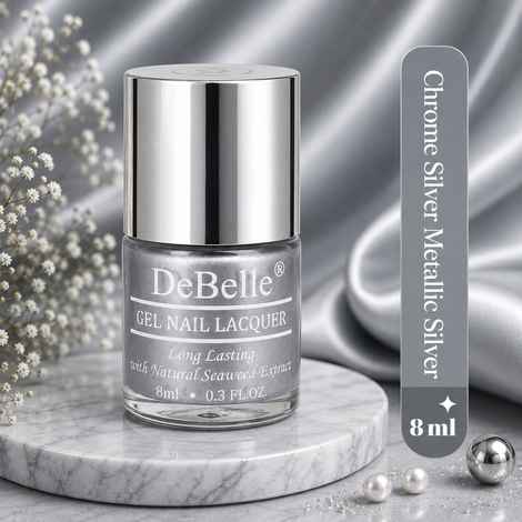 Buy DeBelle Gel Nail Lacquer Chrome Silver Metallic Silver Nail Polish - 8 ml - Purplle