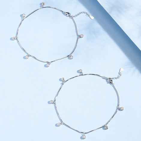 Buy Zavya 925 Sterling Silver Anklet Rhodium-Plated - Single| With Certificate of Authenticity and 925 Hallmark - Purplle