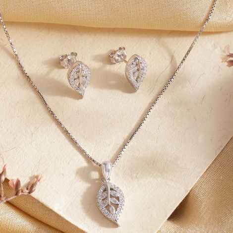 Buy Zavya 925 Sterling Silver Jewellery Set Silver Cubic Zicronia | With Certificate of Authenticity and 925 Hallmark - Purplle