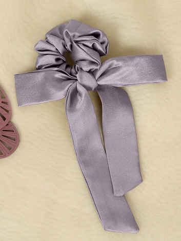 Buy Mueras Satin Hair Ribbon Scrunchie in French Lavender - Purplle