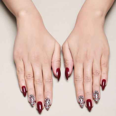 Buy Lick 28 Pcs Animal Print Acrylic Reusable Nails Extension Artificial/False Nail Art - Purplle