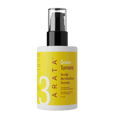 Buy Arata Grow + Turmeric Scalp Revitaliser Serum ( 100 ML) | Powered By Capilia Longaa€“ A Natural Active Ingredient | A Daily, Leave-In Serum | Promotes Hair Growth & Reduces Thinning - Purplle