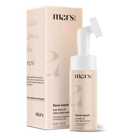 Buy mars by GHC Foaming Face Wash With Deep Cleansing Brush for Acne & Oil Control | With Tea Tree , Aloe Vera & Essential Oils | Chemical Free - Purplle