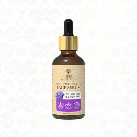 Khadi Essentials 1% Retinol + 5% Vitamin C Face Serum with Bakuchi For Wrinkle Free & Bright Skin (30 ml)