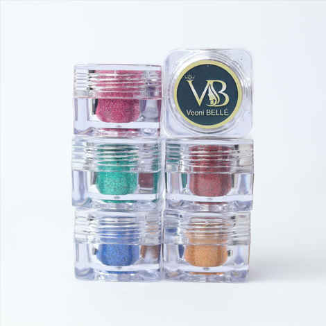 Buy Veoni Belle Mettalic Glitter Set of 6(DARK SHADE) HD Holographic loose Glitter eyeshadow for eye makeup - Purplle