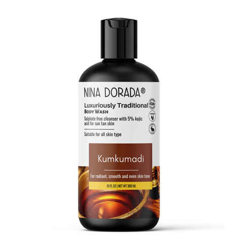 Buy Nina Dorada® Luxurious Kumkumadi Body Wash with Turmeric, Madder Root and Rosehip Oil | De Tan and Dirt Control | Traditional Cleanser with Red Sandalwood and Potato Extract | For Summer | 300ml - Purplle