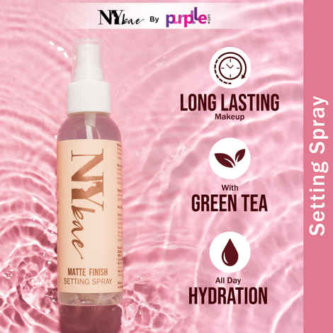 NY Bae Matte Setting Spray (120ml) | Mattifies Skin | Makeup Fixer | Long Lasting Makeup | Crease-Free | Hydrating Face Mist | Green Tea Extracts | Normal To Oily Skin