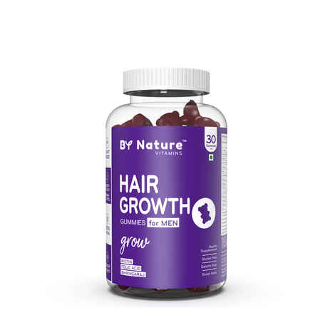 Buy By Nature Hair Growth Gummies for Men with Biotin, Folic acid & Bhringaraj (30 Day Pack) - Purplle