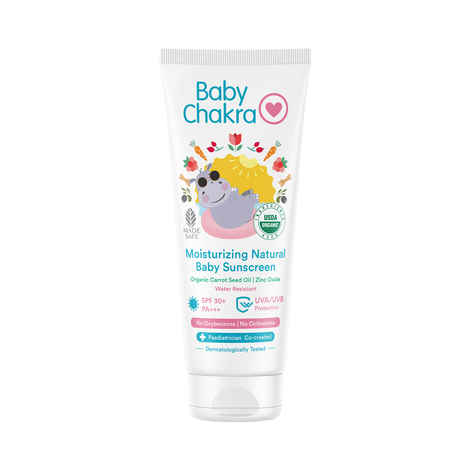 Buy BabyChakra Moisturising Natural Sunscreen for Babies, SPF 30+ PA+++ UVA/UVB Protection Non-Sticky & Water-Resistant, Toxin Free Dermatologically Tested (60gm) - Purplle